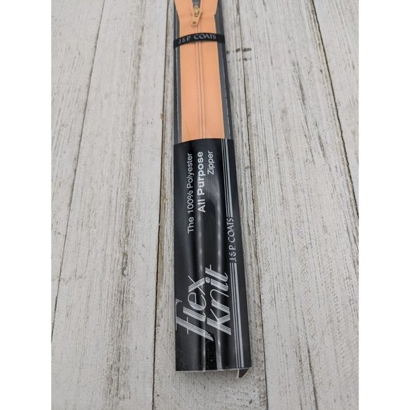 Vintage J&P Coats Flex Knit Zipper 22" Apricot 207 Orange - Picture 3 of 4